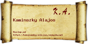 Kaminszky Alajos névjegykártya